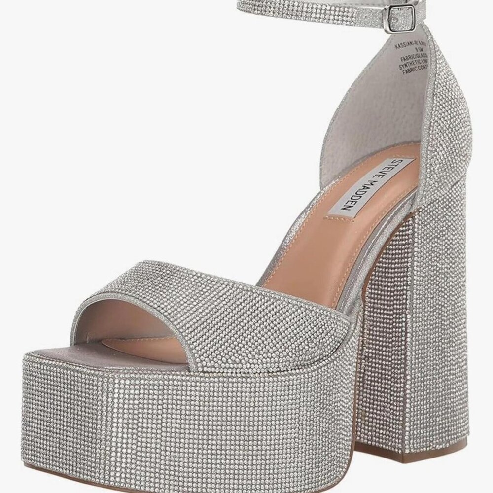 Steve Madden Rhinestone Women's Kassiani Heeled Platform Sandal